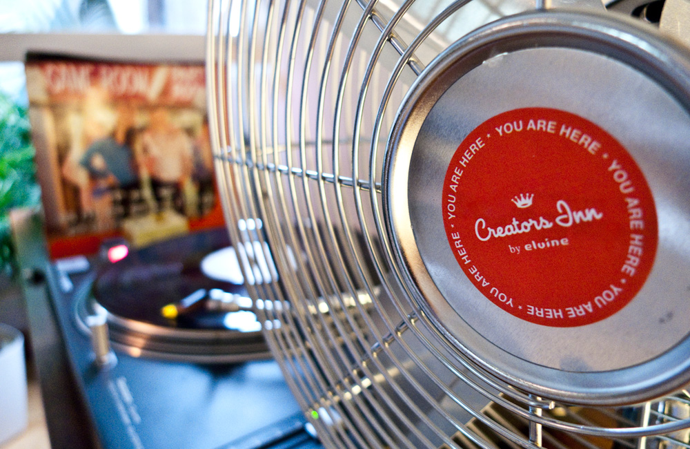 Fan, record player and records